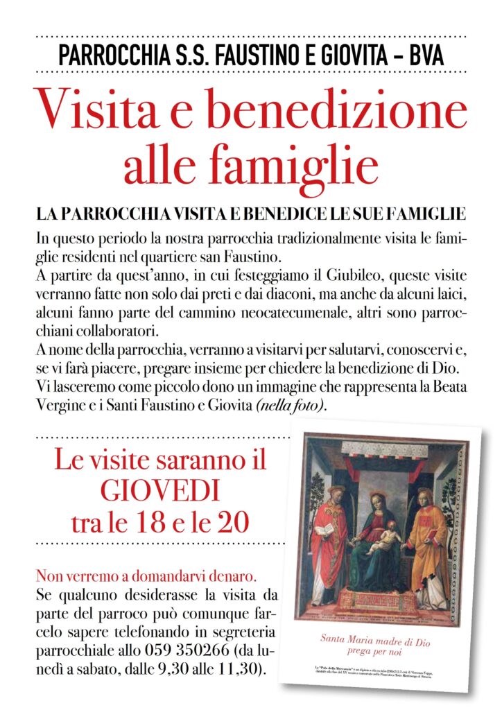 Locandina benedizioni